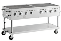 Comstock-Castle Outdoor Propane Charbroiler, 61-Inch Wide, Stainless Steel, 120,000 BTU