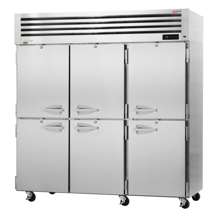 Product image #1 for Turbo Air PRO Series Three-Section Reach-In Refrigerator, 74.78 Cu. Ft., 6 Solid Half Doors