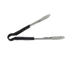 Thumbnail image #1 for One-Piece 10 Inch Black Scalloped Edge Heavy-Duty Stainless Steel Utility Tongs with Poly-Coated Handle