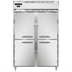 Thumbnail image #1 for Continental Refrigerator D2FNSSHD Designer Line Two-Section Reach-In Freezer with Half-Height Solid Doors