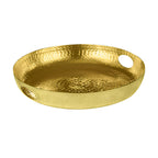Thumbnail image #1 for American Metalcraft ATHG16 16-Inch Round Hammered Aluminum Gold Beverage Tray Case of 4