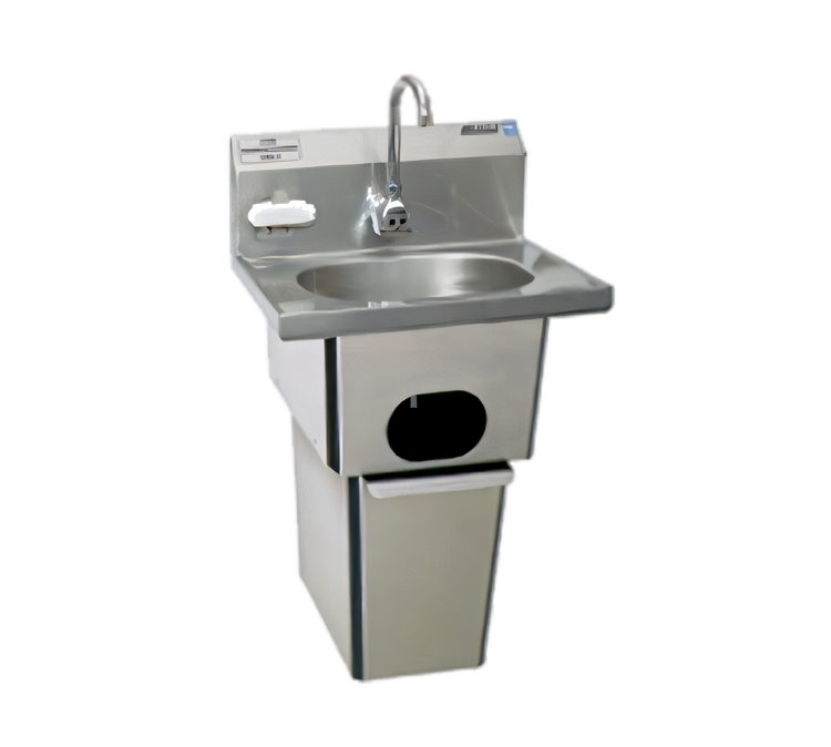 Product image #1 for MicroGard Wall-Mount Stainless Steel Hand Sink with Battery-Powered Electronic Eye Gooseneck Faucet