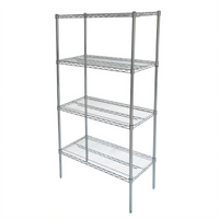 CAC China Heavy-Duty Chrome-Plated Wire Shelving Set, 36 x 18 x 72 Inches