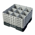 Thumbnail image #2 for Cambro Camrack® Full Size 9-Compartment Glass Rack with 5 Soft Gray Extenders, Black, 10-1/8 Inch Height