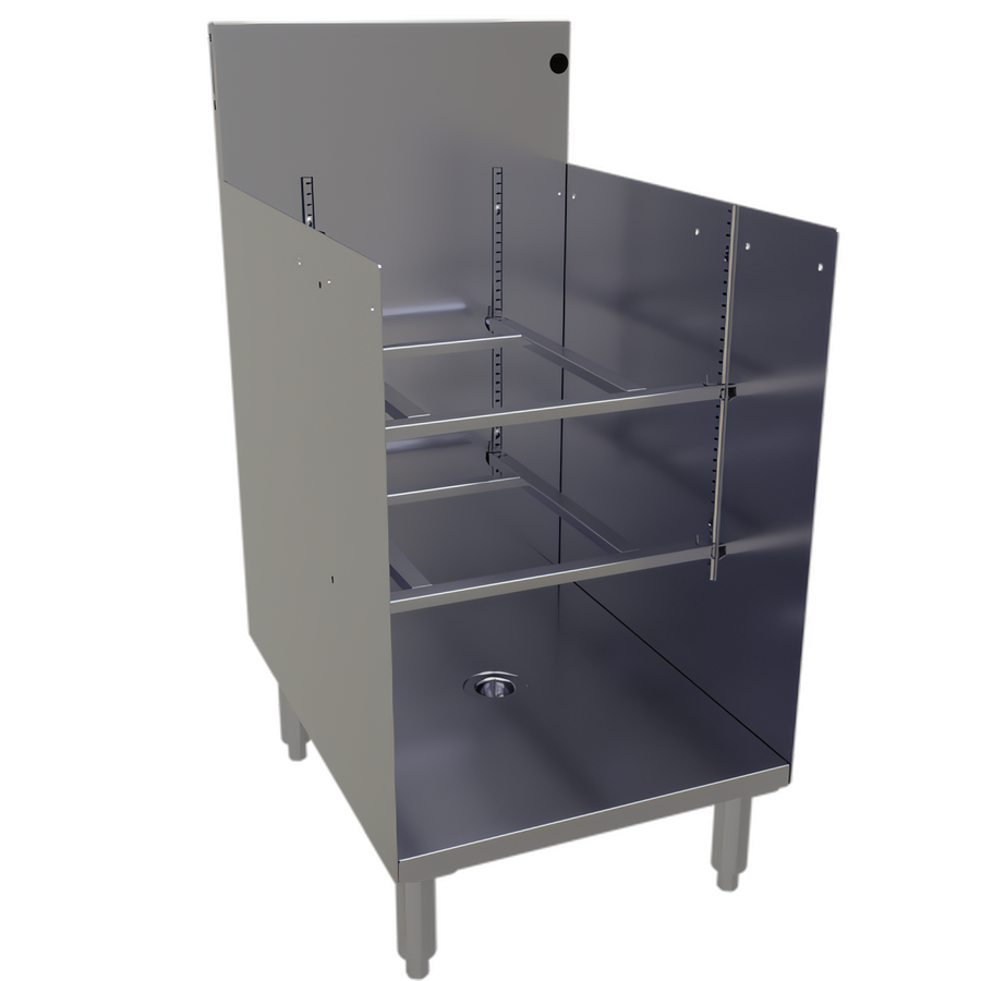 Product image #1 for Glastender Underbar Glass Rack Storage Unit, Open Top, Stainless Steel, 18 Inch W x 24 Inch D