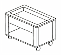 DineXpress DXP3HCI 3-Pan Modular Hot/Cold Food Serving Counter with Ice Pan and Heated Well