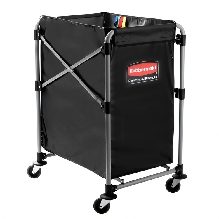 Product image #1 for Executive Collapsible Basket X-Cart Laundry Cart with Detachable Vinyl Bag, 4 Bushel, 220 lb. Capacity