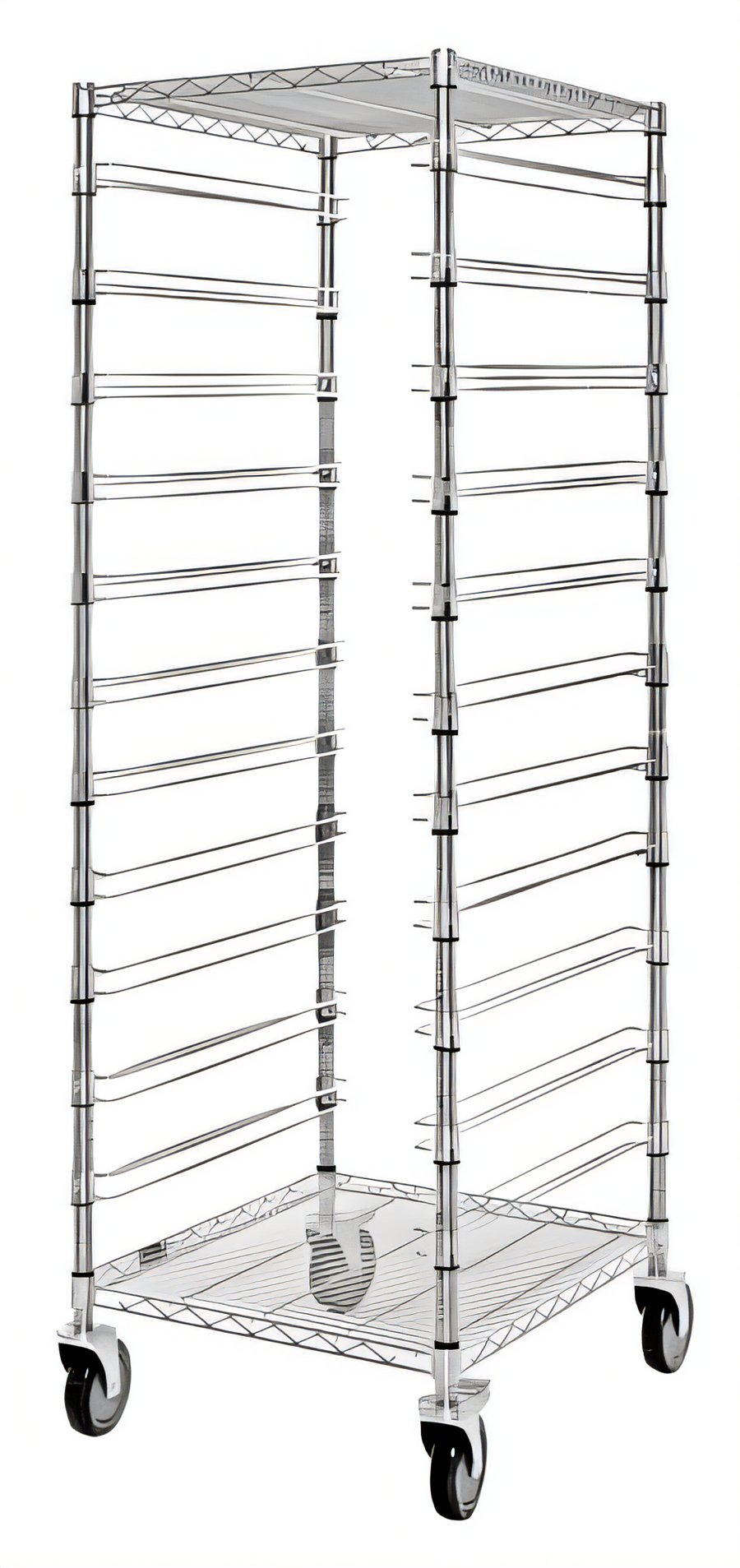 Product image #1 for Quantum 21 Inch W x 24 Inch L x 69 Inch H Mobile Bin Cart with 2 Wire Shelves and 11 Bin Slides