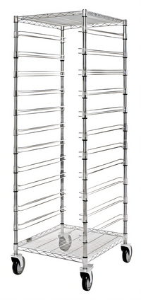 Quantum 21 Inch W x 24 Inch L x 69 Inch H Mobile Bin Cart with 2 Wire Shelves and 11 Bin Slides