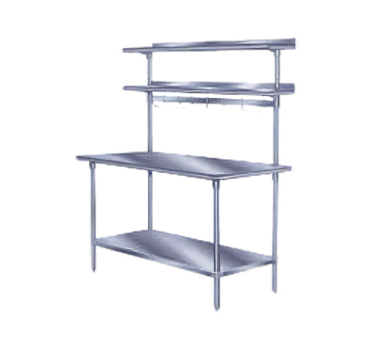 Product image #1 for Advance Tabco PT-10R-96 96-Inch x 10-Inch Table-Mounted Single Stainless Steel Overshelf