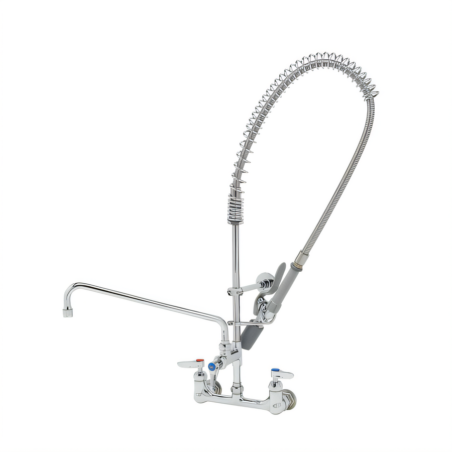 Product image #1 for EasyInstall 8-Inch Wall Mount Pre-Rinse Unit with Add-On Faucet and 14-Inch Swing Nozzle