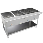 Thumbnail image #1 for BK Resources ST-SW-4 4-Pan Full-Size Electric Open Well Steam Table with Cutting Board Shelf and Undershelf