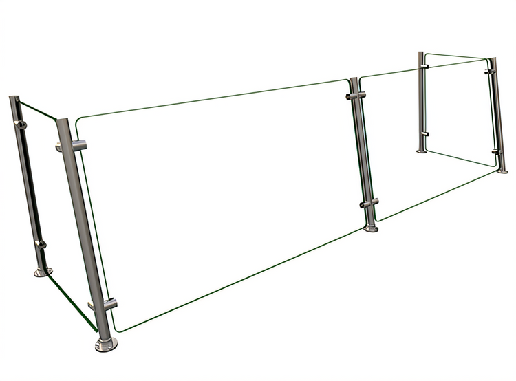 Product image #1 for Hatco Flav-R-Shield™ EP15-72 Full-Service Pass-Over Single-Sided Sneeze Guard, 72-Inch, 2-Bay