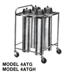 Thumbnail image #1 for Dinex DXP4ATG7 Unheated Mobile Plate Dispenser, 4-Tube, for 10-1/4-Inch Round Plates, Open Frame Stainless Steel
