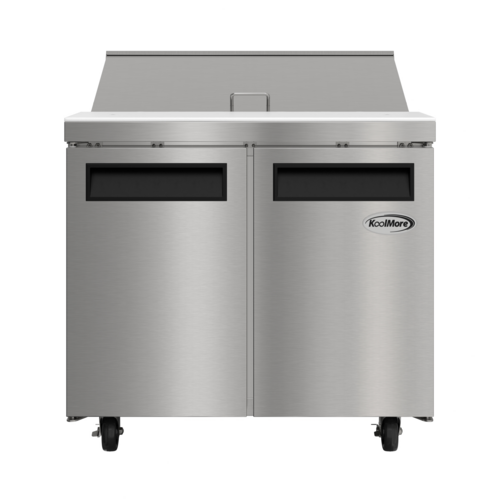 Product image #1 for Koolmore 36-Inch 2-Door Refrigerated Salad And Sandwich Prep Table, 10-Pan, 10.8 Cu. Ft.