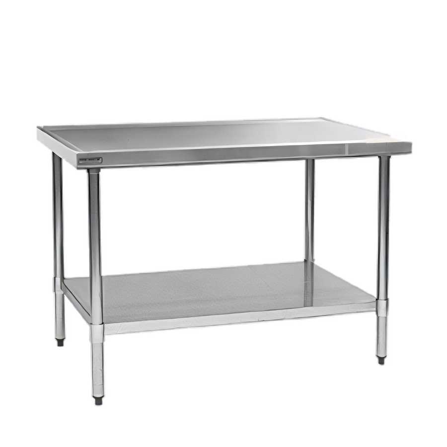 Product image #1 for Spec-Master Marine Series Flat Top Stainless Steel Work Table with Adjustable Galvanized Undershelf, 120W x 36D