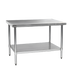Thumbnail image #1 for Spec-Master Marine Series Flat Top Stainless Steel Work Table with Adjustable Galvanized Undershelf, 120W x 36D
