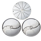 Thumbnail image #1 for Eurodib USA Dito Sama 650092 Commercial Food Processor Disc Set, Stainless Steel, Two Slicing Discs and One Grating Disc