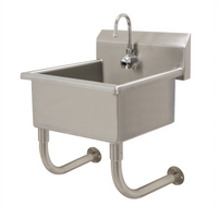 Advance Tabco Wall-Mounted Stainless Steel Service Sink with Electronic Faucet, 20-Inch x 19-1/2-Inch Bowl