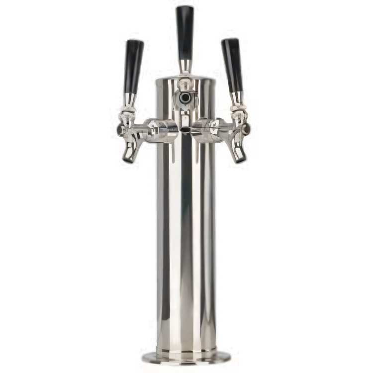 Product image #1 for Three-Faucet Air-Cooled Countertop Draft Beer Tower, Polished Stainless Steel
