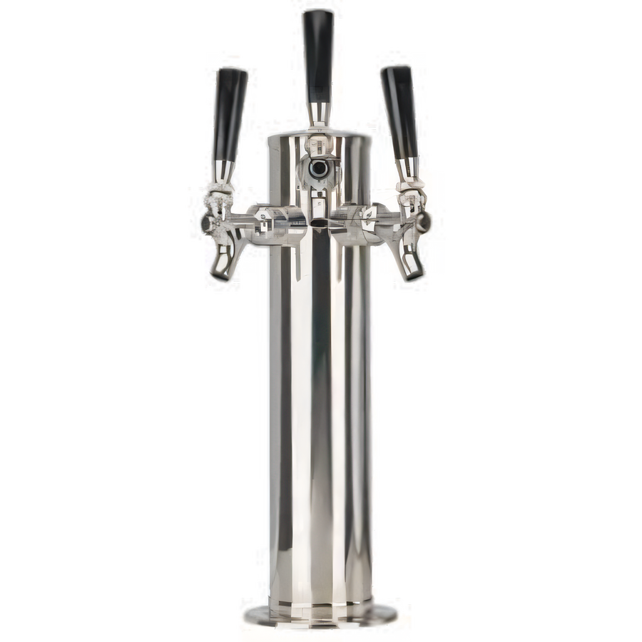 Product image #1 for Three-Faucet Air-Cooled Countertop Draft Beer Tower, Polished Stainless Steel