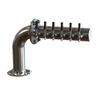 Thumbnail image #1 for Perlick Corporation 4062-6L 6-Faucet L Brew Pipe Countertop Draft Beer Tower, Left-Mount, Glycol-Cooled Stainless Steel