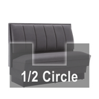 Thumbnail image #1 for ATSMFG ATS AT&S-AHC-LX36-6CH GR6 Alex Vinyl Half Circle Booth, single, 48" x 90" x 48" long x 36" high, 6-channel back, removable sinuous spring