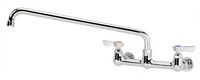 Krowne Silver Series Splash-Mounted Commercial Faucet with 16-Inch Swing Spout, 8-Inch Centers
