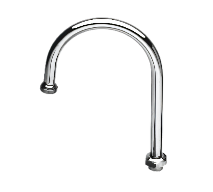 Product image #1 for T&S Brass Swivel Gooseneck Faucet Nozzle with Stream Regulator Outlet, 10-5/16 Inch High, Low-Lead Chrome-Plated Brass