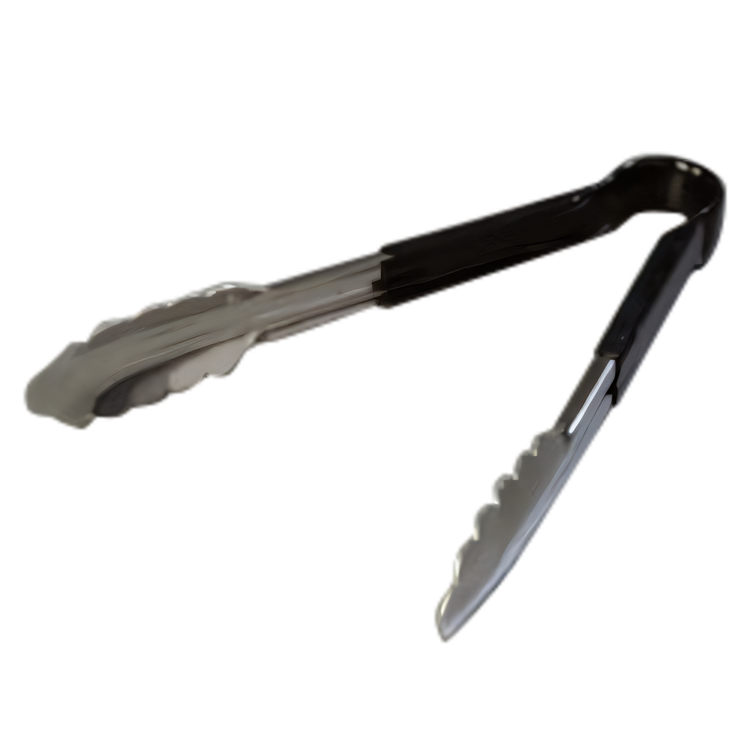 Product image #1 for Spectrum 9-1/2 Inch Stainless Steel Utility Tongs with Black Dura-Kool Vinyl Handle