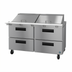 Thumbnail image #1 for Hoshizaki Steelheart 60-Inch Two-Section Mega Top Prep Refrigerator with 4 Drawers