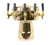 Thumbnail image #1 for Mushroom 5-Faucet Countertop Glycol-Cooled Draft Beer Tower, Polished Brass Finish