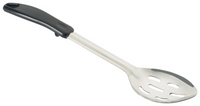 Winco 13-Inch Slotted Basting Spoon with Stop Hook and Black Polypropylene Handle