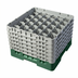 Thumbnail image #2 for Cambro Camrack Full Size 30-Compartment Glass Rack with 6 Soft Gray Extenders, Sherwood Green