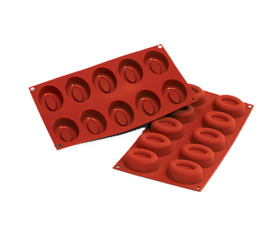 Product image #1 for Silikomart Oval Savarin Silicone Mold, 24 Cavities, 7 x 11.75 Inch