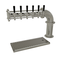 Pipe Cantilever Countertop Air-Cooled Draft Dispensing Tower with 6 Stainless Steel Faucets