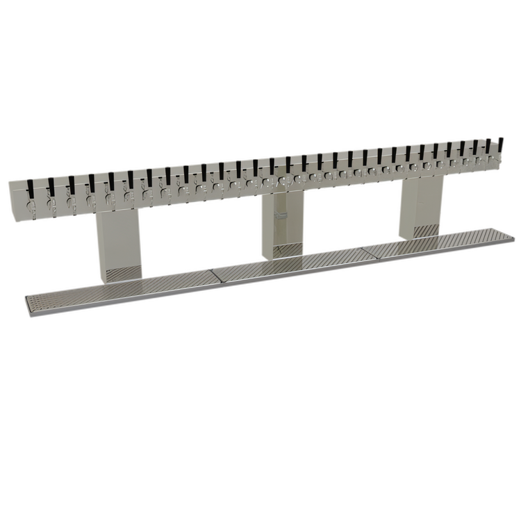 Product image #1 for Glastender Triple-Column Bridge Draft Dispensing Tower, 30 Faucets, Countertop, Glycol-Cooled, Mirror Finish