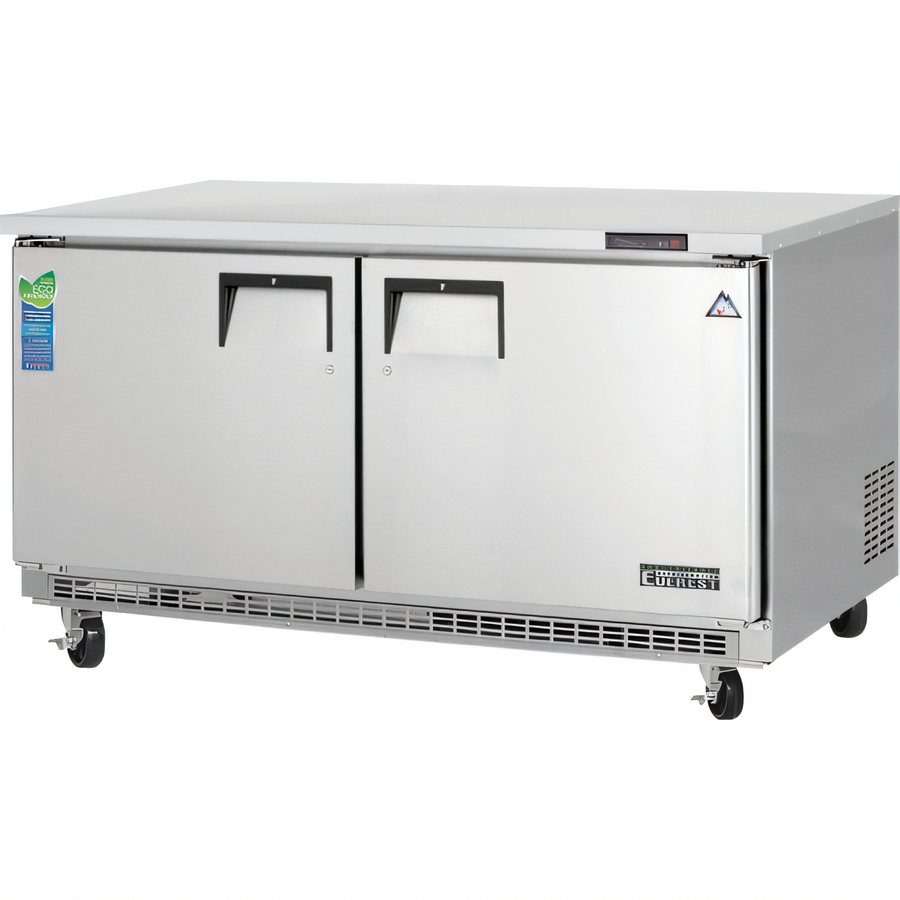 Product image #1 for Everest Refrigeration Two-Section Undercounter/Worktop Freezer, 59-1/4 Inch W, 18 Cu. Ft., Solid Doors