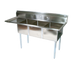 Thumbnail image #1 for John Boos E-Series 3-Compartment Sink with Left Drainboard, 18 Gauge Stainless Steel, 80-1/2 x 29-1/2 x 43-3/4 Inches