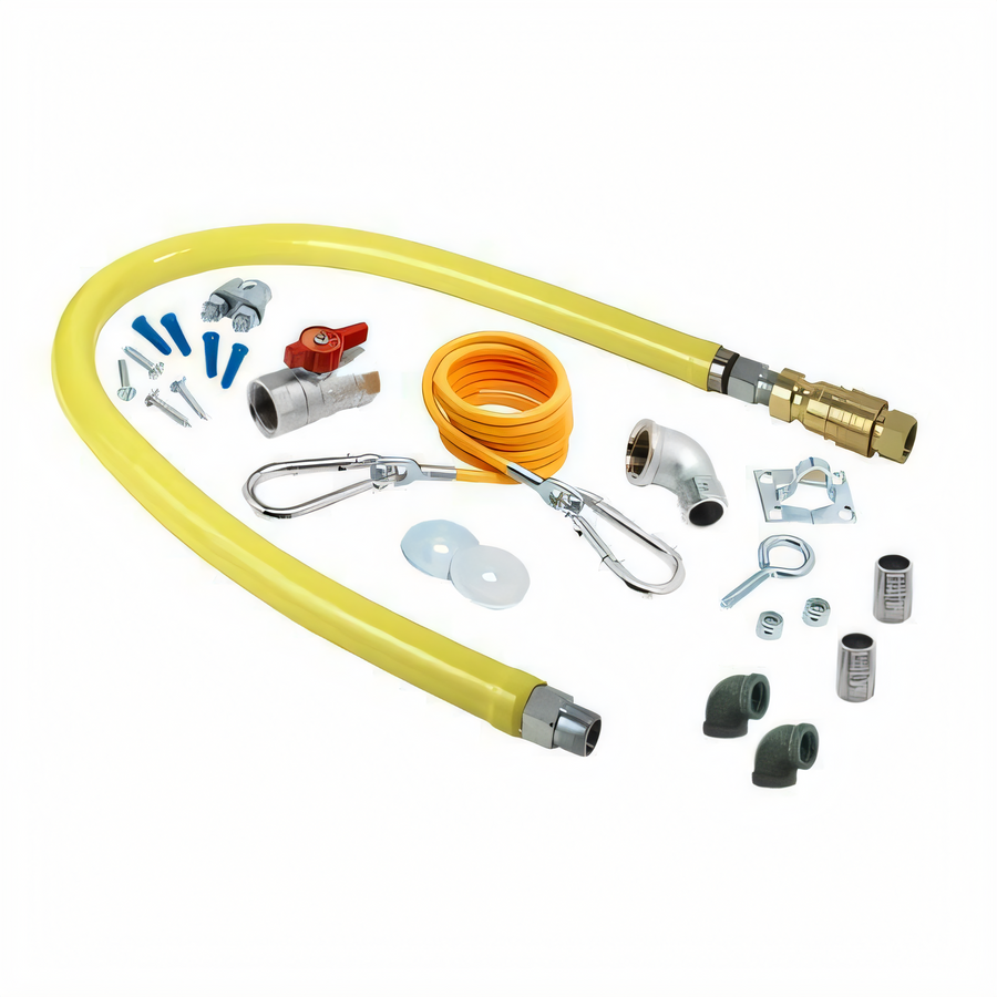 Product image #1 for Safe-T-Link 1/2-Inch x 60-Inch Coated Gas Appliance Connector Hose with Quick Disconnect and Restraining Kit