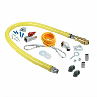 Safe-T-Link 1/2-Inch x 60-Inch Coated Gas Appliance Connector Hose with Quick Disconnect and Restraining Kit