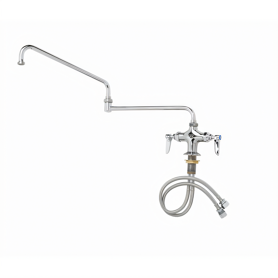 Product image #1 for T&S Brass B-0268 Double Pantry Mixing Faucet with 24-Inch Double-Joint Swing Nozzle
