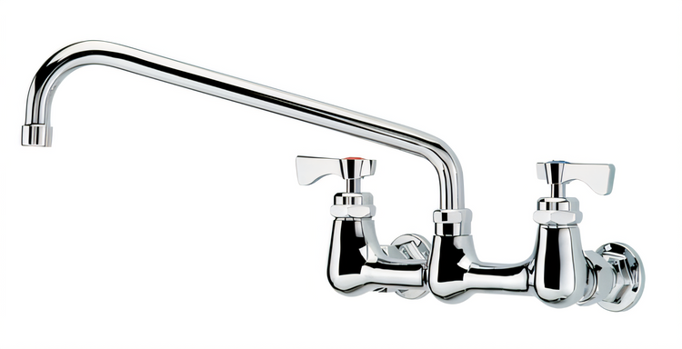 Product image #1 for Krowne Royal Series Commercial Splash-Mounted Faucet with 12-Inch Swing Spout, 8-Inch Centers