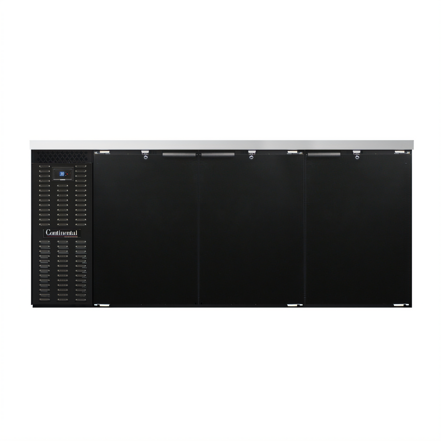 Product image #1 for Continental Refrigerator BB79SN Shallow Depth Refrigerated Back Bar Cooler with 3 Solid Doors