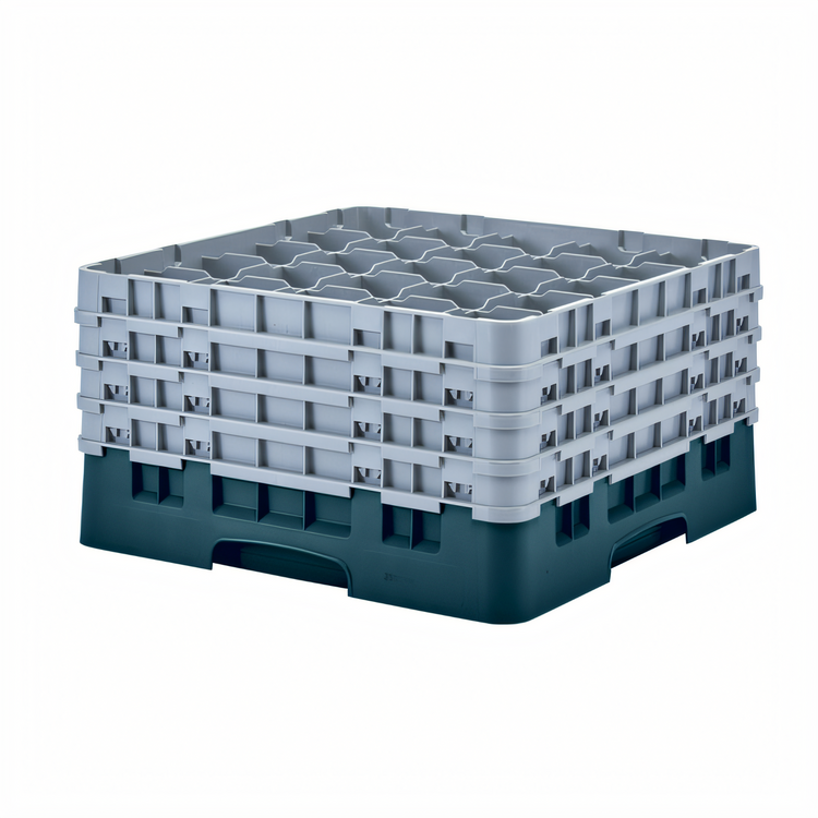 Product image #2 for Camrack Full Size 25-Compartment Low-Profile Glass Rack with 4 Extenders, Teal