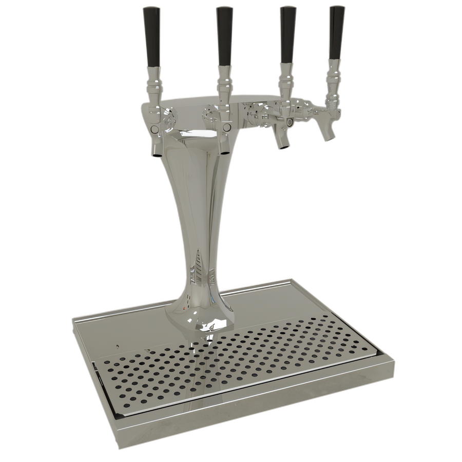 Product image #1 for Glastender Cobra 4-Faucet Countertop Glycol-Cooled Draft Dispensing Tower, Polished Chrome Finish