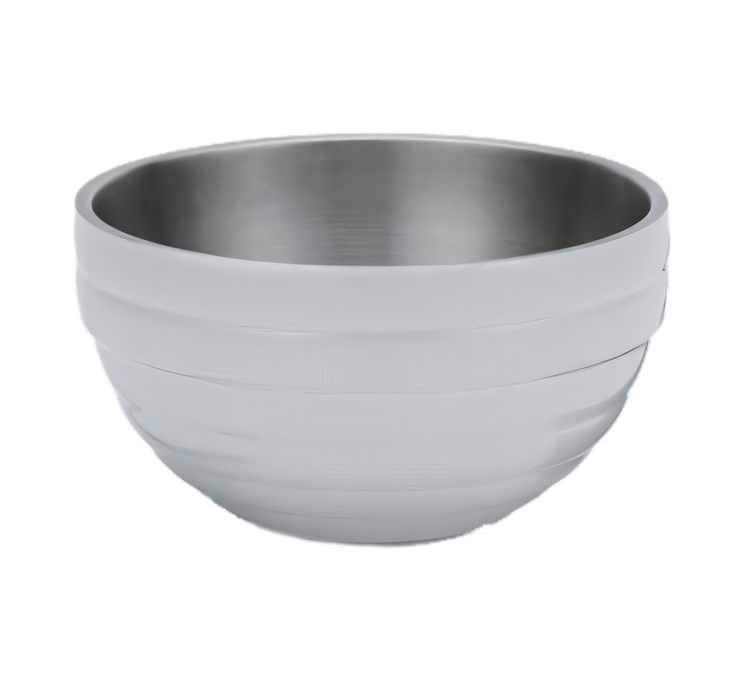 Product image #2 for Vollrath Round Double Wall Insulated Serving Bowl, 3.4 Quart, Pearl White Exterior with Satin Stainless Steel Interior