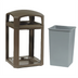 Thumbnail image #1 for Rubbermaid Commercial Landmark Series Classic 35-Gallon Hooded Trash Can with Dome Top Frame
