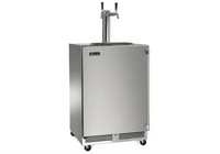 Perlick Two-Faucet Mobile Tap Wine Dispenser with 24-Inch Refrigerator, Stainless Steel, 115V