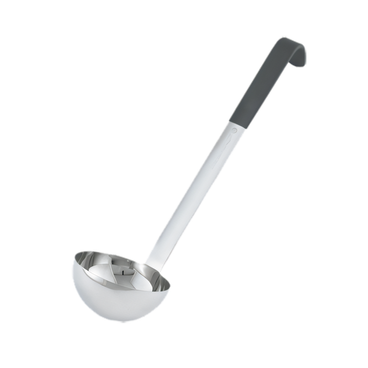 Product image #1 for Vollrath Jacob's Pride 3 oz One-Piece Heavy-Duty Stainless Steel Ladle with Black Kool-Touch Handle